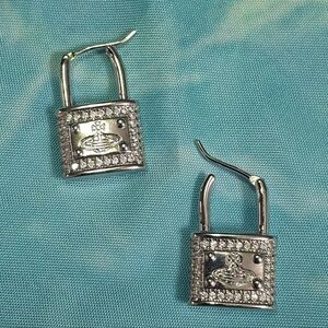 Vivienne Westwood Crystal Padlock Earrings